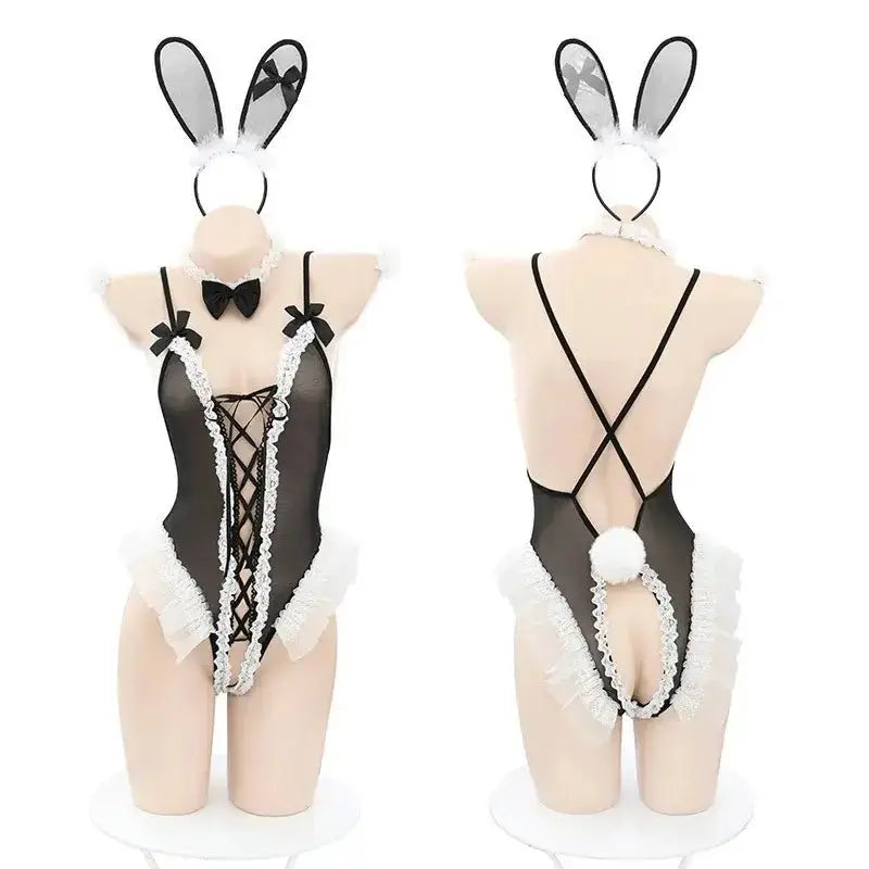Bunny Girl Cosplay Uniform – Maid Jumpsuit Spitzen - Lingerie - Erofantasy