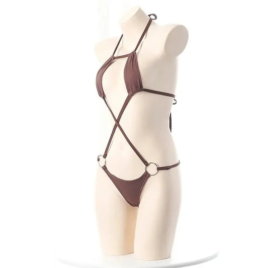 Holografisches Laser Bikini Set – 3 - teilig Damen - Erofantasy
