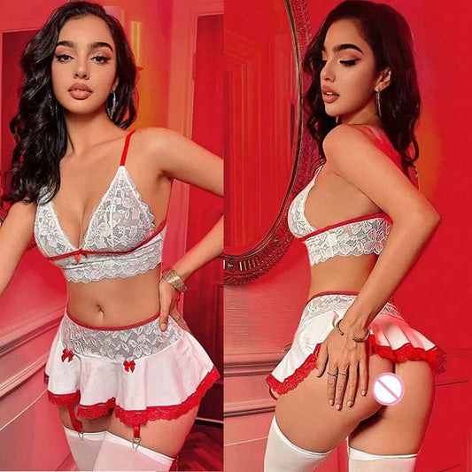 Sexy Nurse Cosplay Uniform – Verführerisches Krankenschwester-Kostüm | Ero Fantasy Cosplay-Rollenspiel-Outfits |