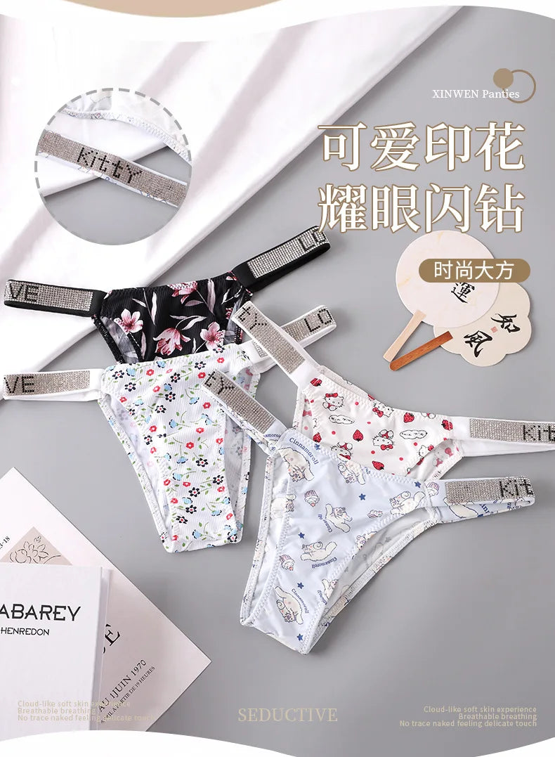 Hello Kitty Panties – Kawaii Anime Tangas mit Strass - Tangas & Panties
