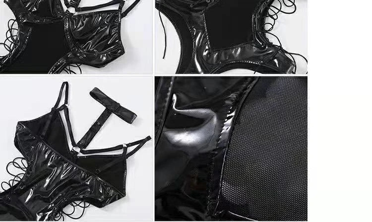 BDSM Latex Bodysuit – Premium Fetish Lingerie Set