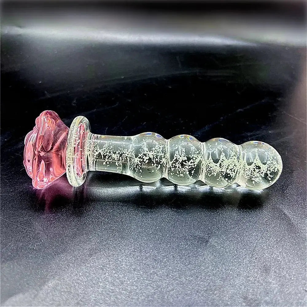 Anal Plug kaufen – Glas Rose Plug Glow in the Dark - Erofantasy