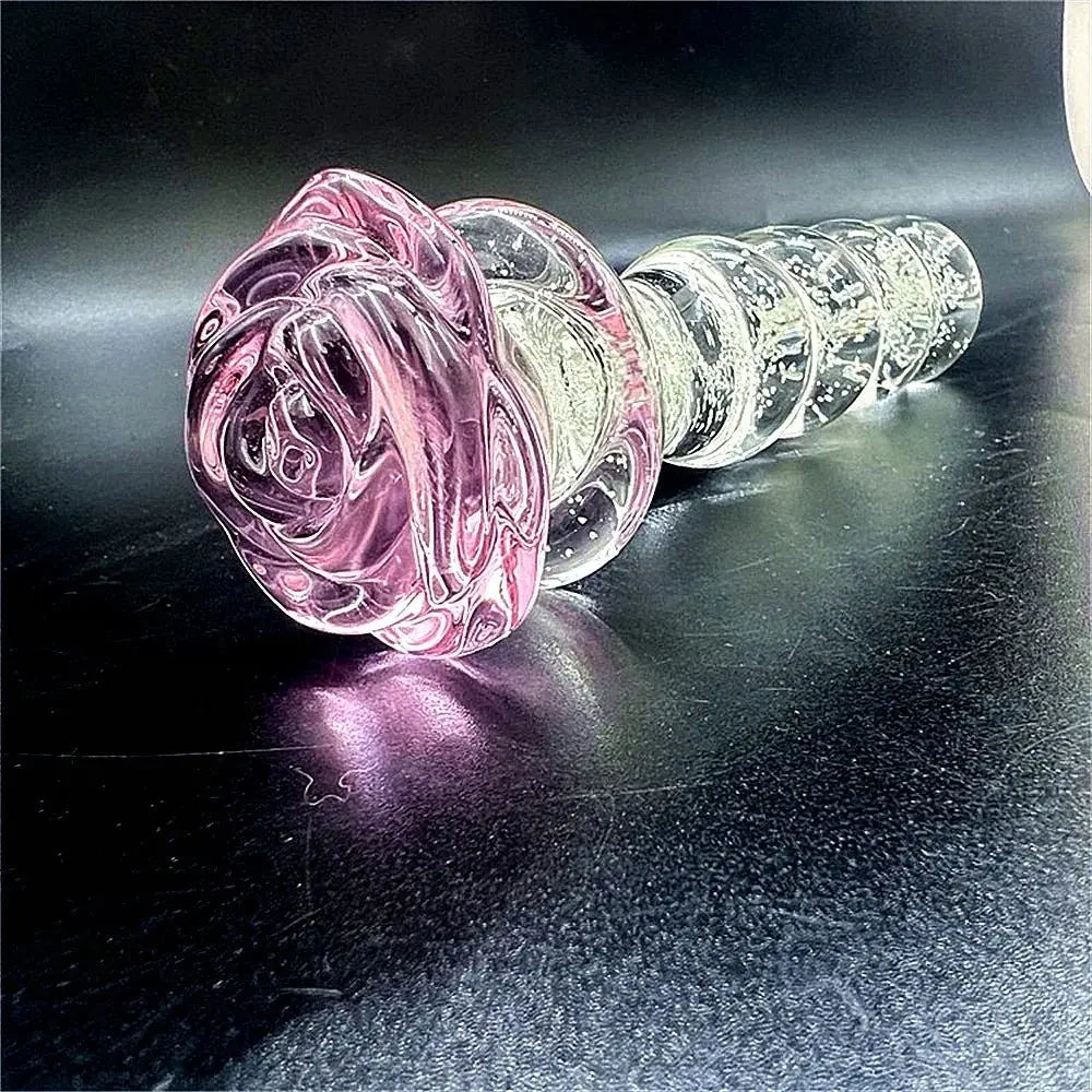 Anal Plug kaufen – Glas Rose Plug Glow in the Dark - Erofantasy