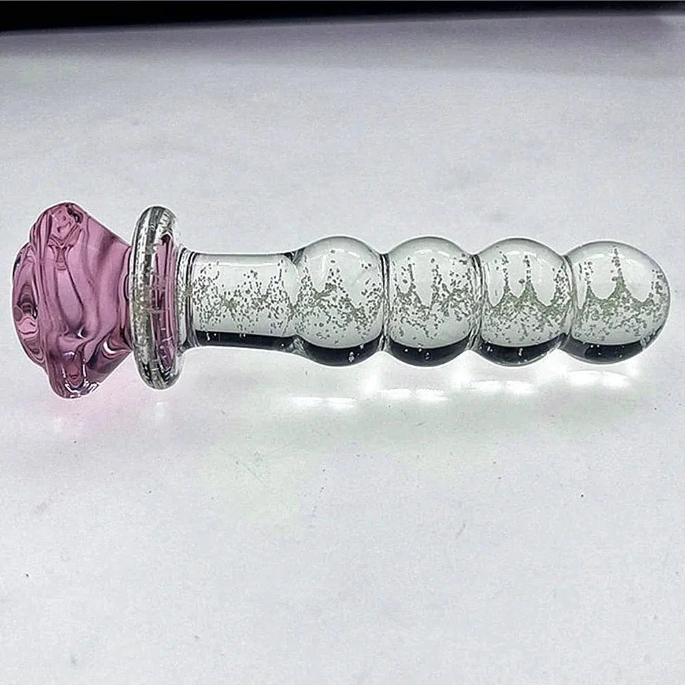 Anal Plug kaufen – Glas Rose Plug Glow in the Dark - Erofantasy