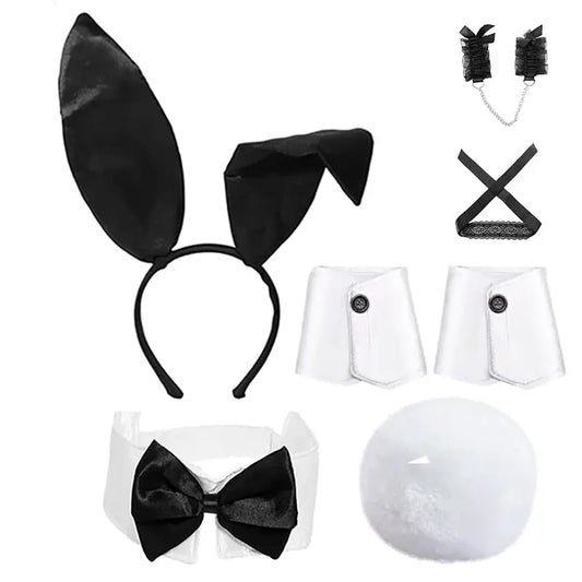 Bunny Girl Kostüm Set – Plüsch Accessoires Luxury Edition - Erofantasy