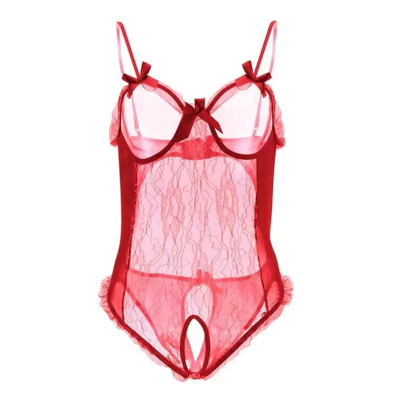 Dessous Bodysuit – Spitzen Open - Crotch Lingerie Set - Erofantasy