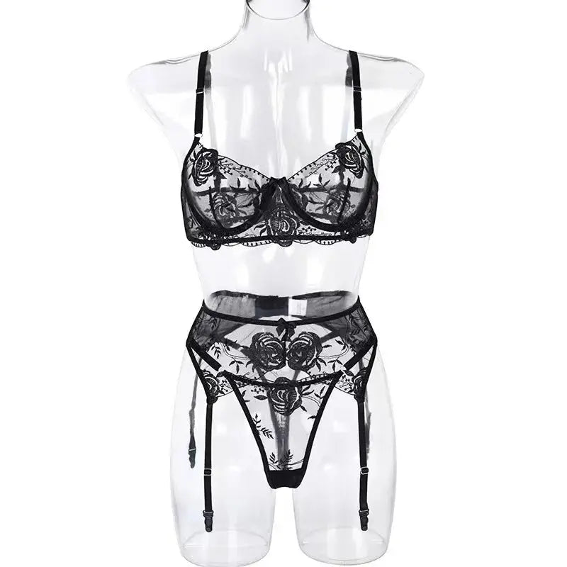 Dessous Set Damen – Sexy Mesh BH & Panty Netzstoff - Erofantasy