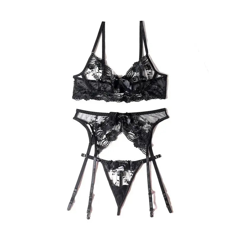 Dessous Set Damen – Sexy Mesh BH & Panty Netzstoff - Erofantasy