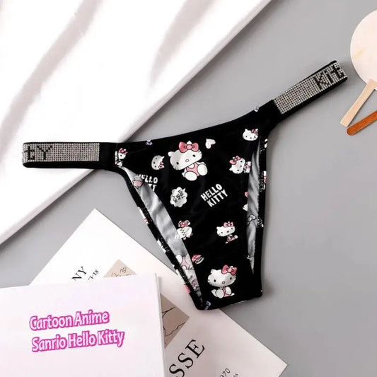 Kawaii Tanga Damen – Hello Kitty Anime Panties mit Strass - Erofantasy