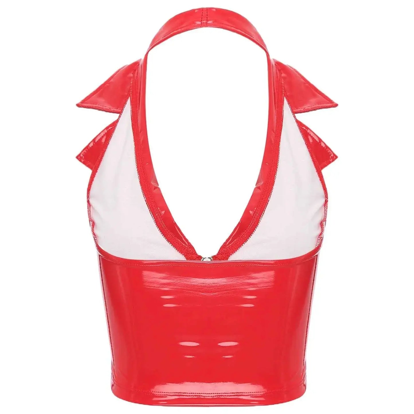 Latex Crop Top Weste – Sexy Lackleder Oberteil Damen - Erofantasy
