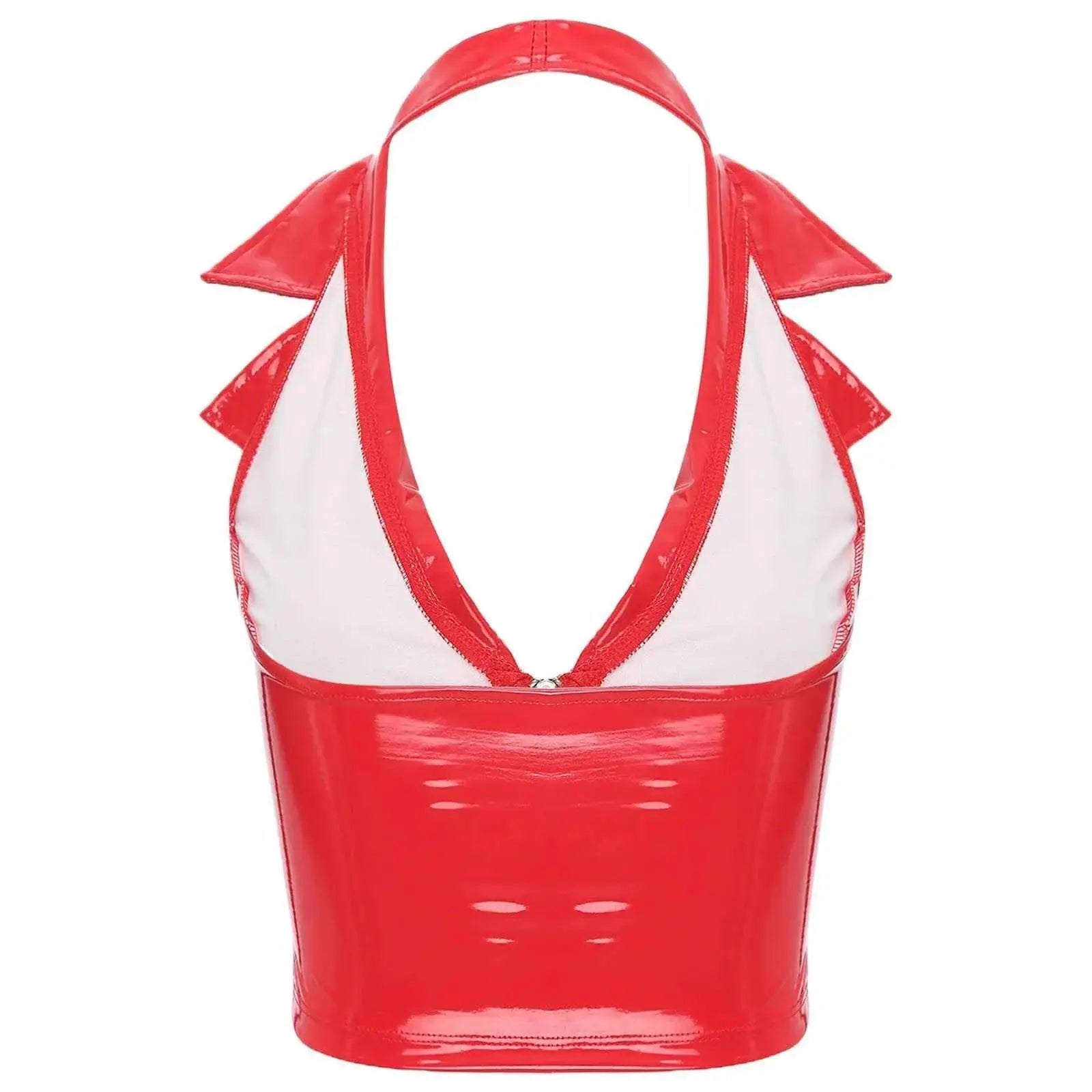 Latex Crop Top Weste – Sexy Lackleder Oberteil Damen - Erofantasy