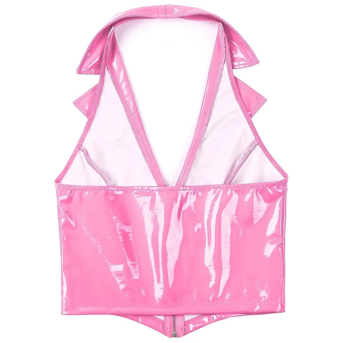 Latex Crop Top Weste – Sexy Lackleder Oberteil Damen - Erofantasy