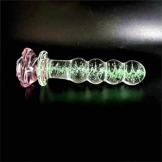 Luminous Glass Rose Anal Plug – Glow in the Dark Ero Fantasy Dildos |