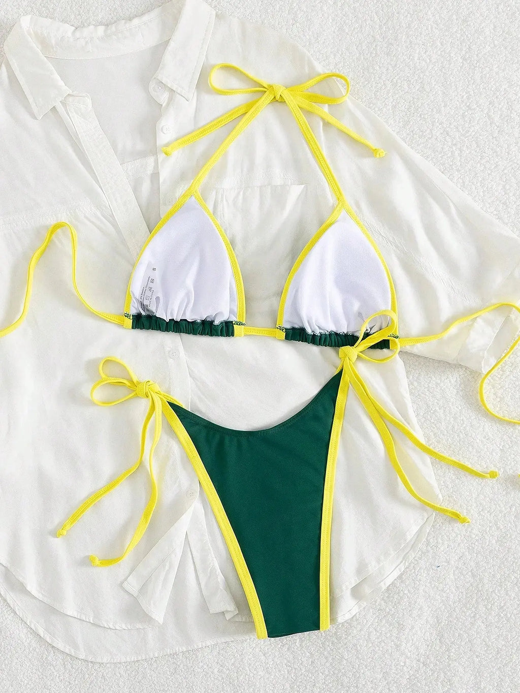 Micro Bikini Set – Kontrastfarben Halter Bademode Damen - Erofantasy