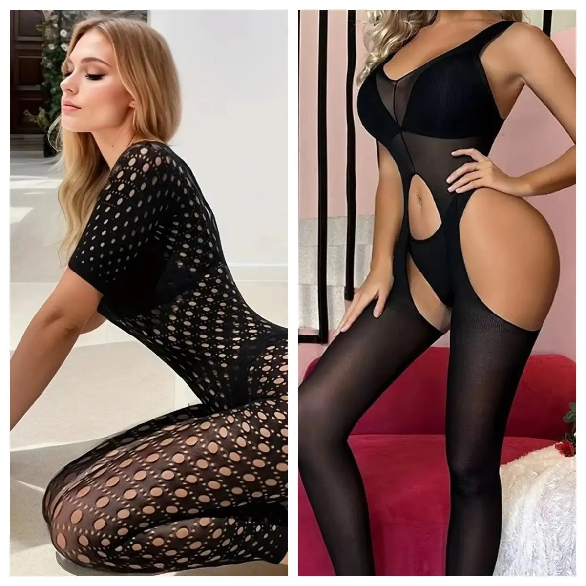 Netz Bodysuit Damen – Sexy Fishnet Body Dessous Catsuit - Erofantasy