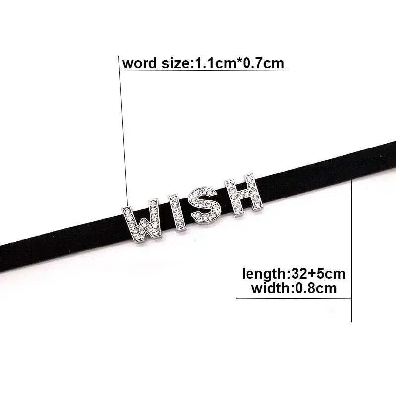 Samt - Choker mit Kristallen – Personalisierter Halsschmuck - Erofantasy
