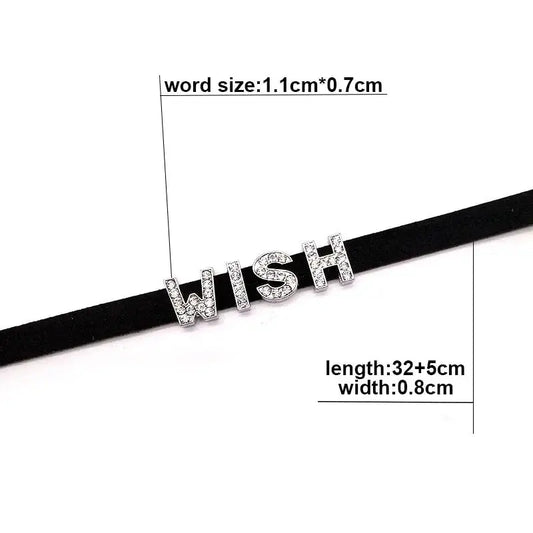 Samt - Choker mit Kristallen – Personalisierter Halsschmuck - Erofantasy