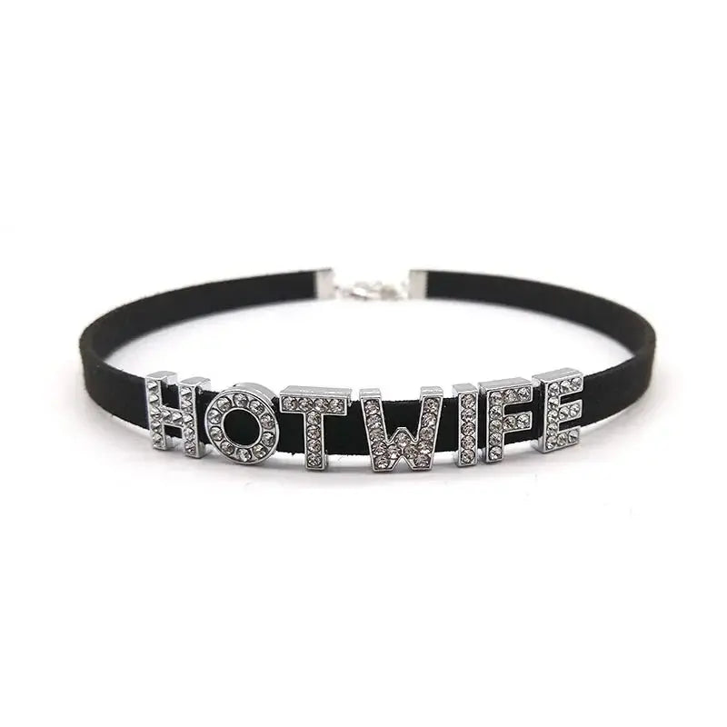 Samt - Choker mit Kristallen – Personalisierter Halsschmuck - Erofantasy