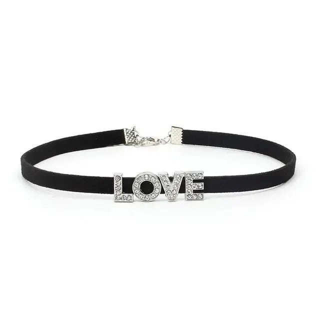 Samt - Choker mit Kristallen – Personalisierter Halsschmuck - Erofantasy