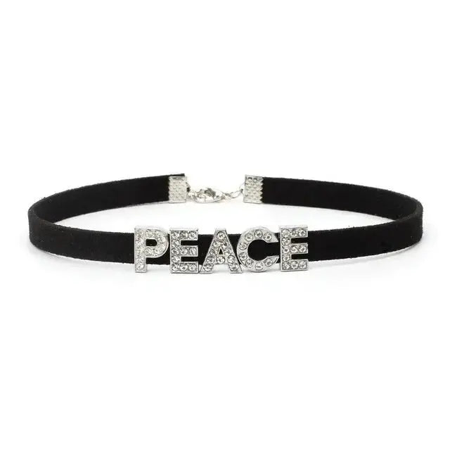 Samt - Choker mit Kristallen – Personalisierter Halsschmuck - Erofantasy