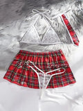 Spitzen Lingerie Set – Transparentes BH & Panty mit Straps - Erofantasy