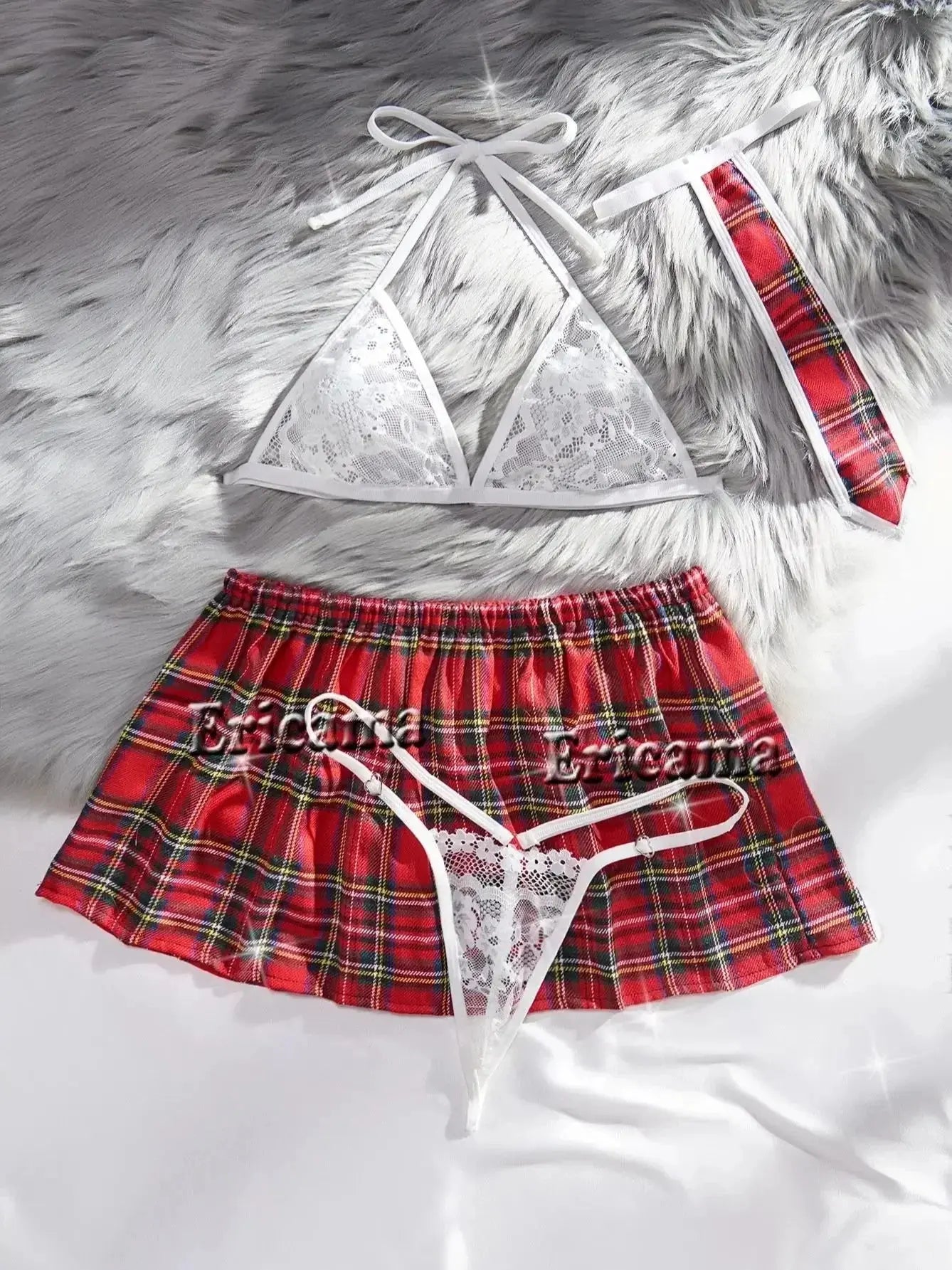 Spitzen Lingerie Set – Transparentes BH & Panty mit Straps - Erofantasy